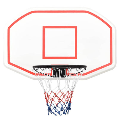 basketballkurv med plade 109x71x3 cm polyethylen hvid