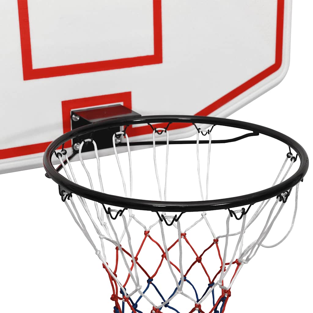 basketballkurv med plade 109x71x3 cm polyethylen hvid