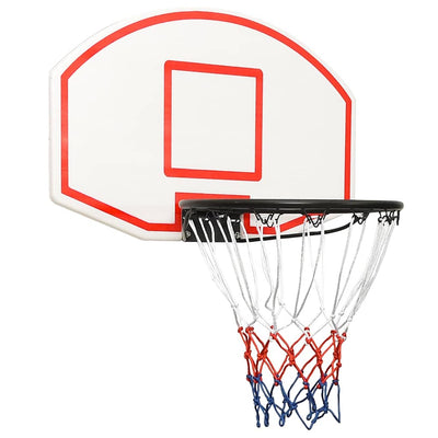 basketballkurv med plade 71x45x2 cm polyethylen hvid
