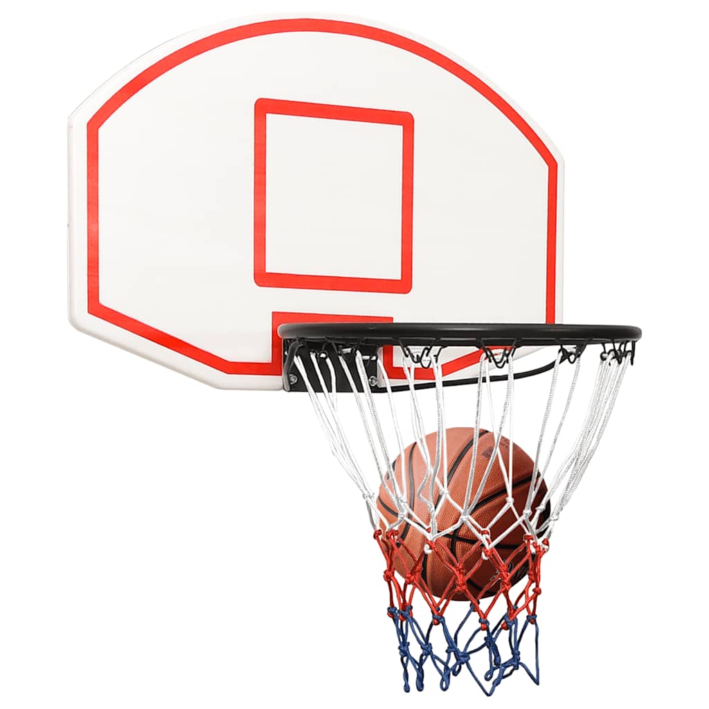 basketballkurv med plade 71x45x2 cm polyethylen hvid