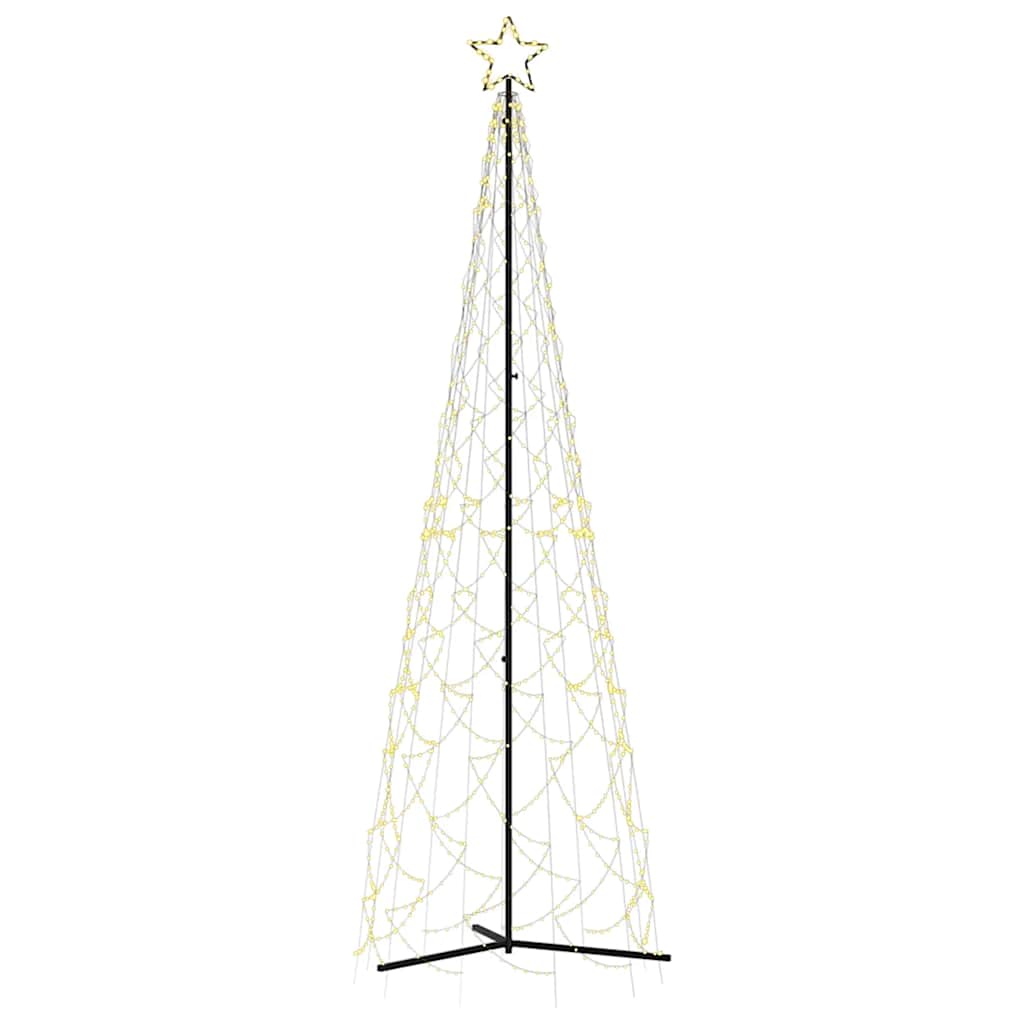 juletræ med kogle, varm hvid, 500 LED'er, 100x300 cm