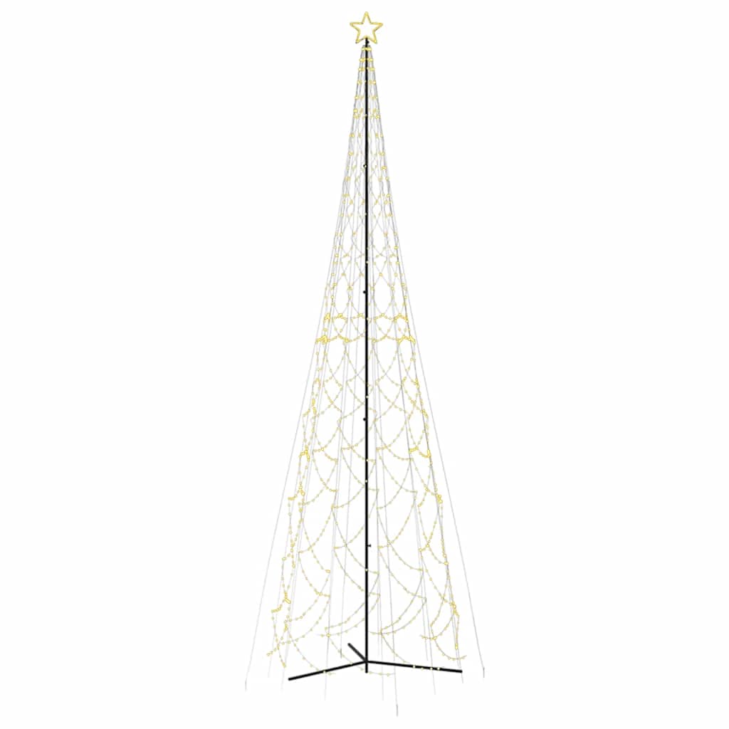 juletræ med kogle, varm hvid, 3000 LED'er, 230x800 cm