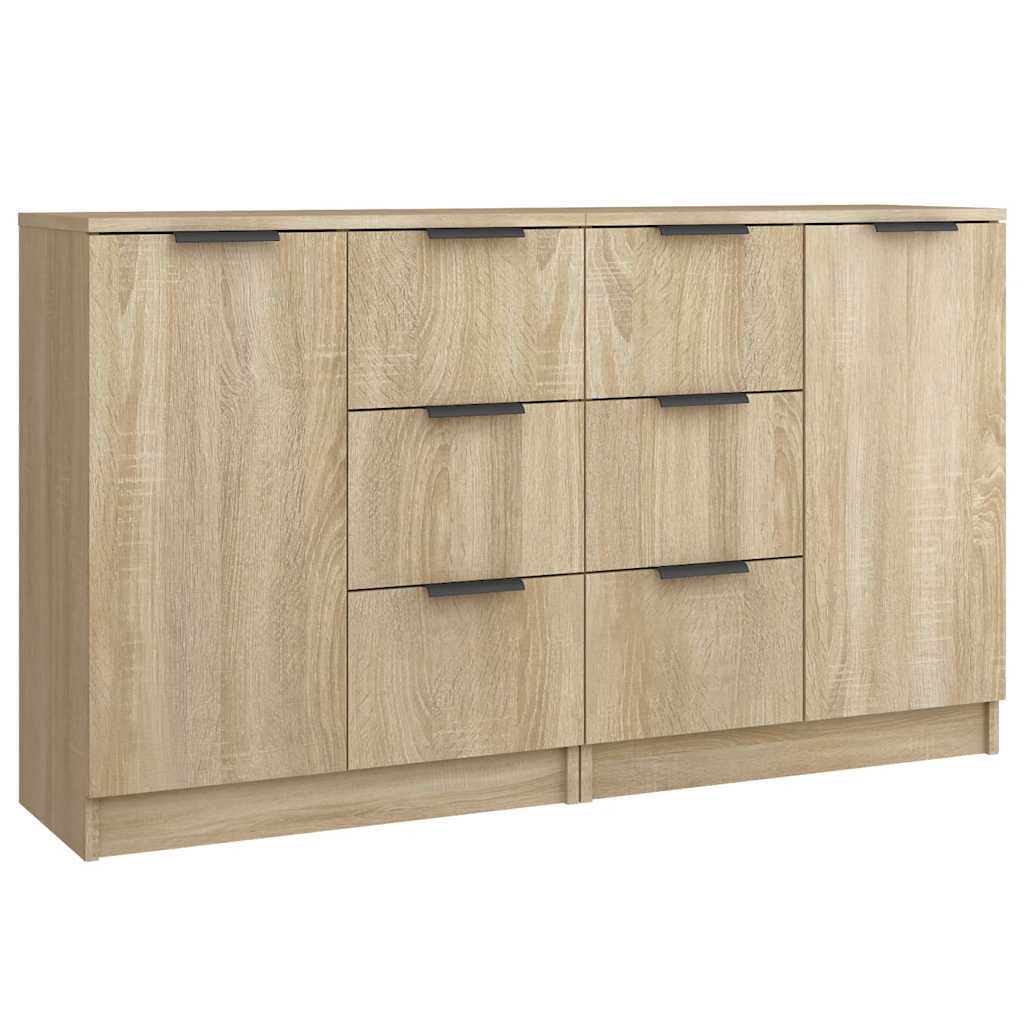 skænke 2 stk. 60x30x70 cm konstrueret træ sonoma-eg