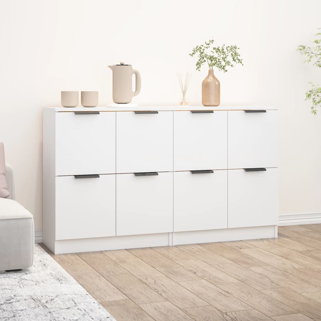 skænke 2 stk. 60x30x70 cm konstrueret træ hvid
