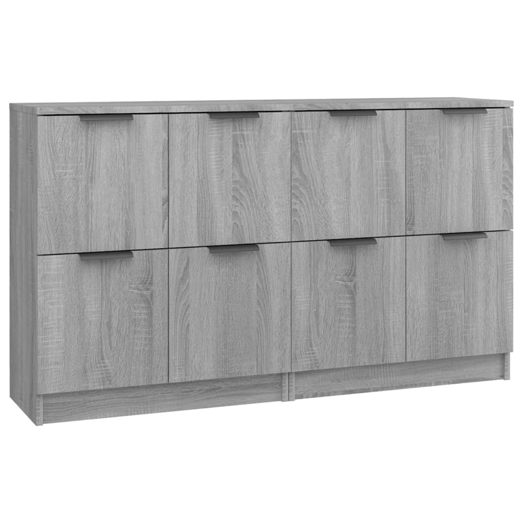 skænke 2 stk. 60x30x70 cm konstrueret træ grå sonoma-eg