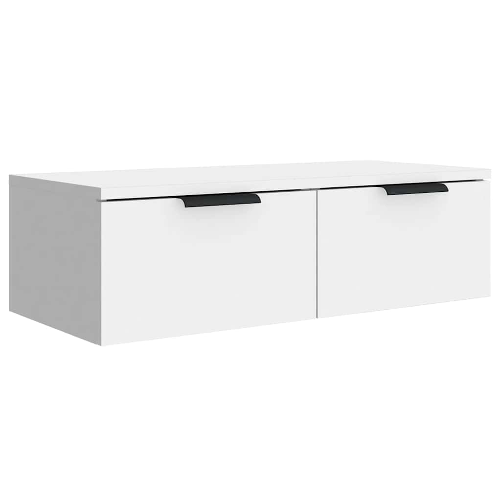 vægskabe 2 stk. 68x30x20 cm konstrueret træ hvid