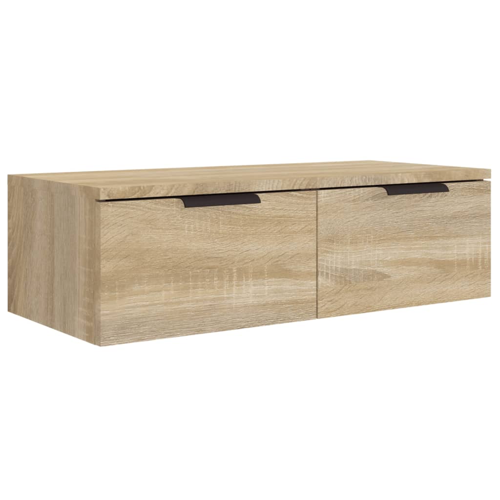 vægskabe 2 stk. 68x30x20 cm konstrueret træ sonoma-eg