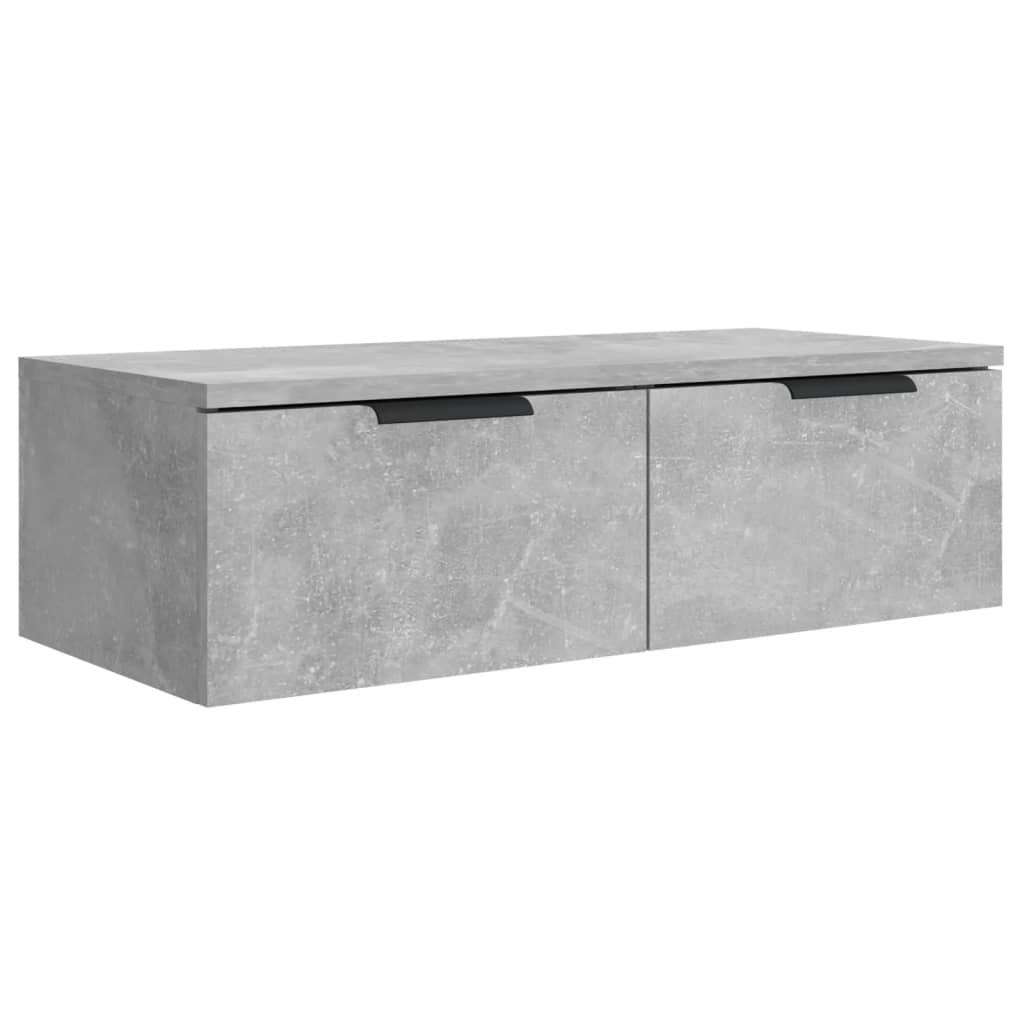 vægskabe 2 stk. 68x30x20 cm konstrueret træ betongrå