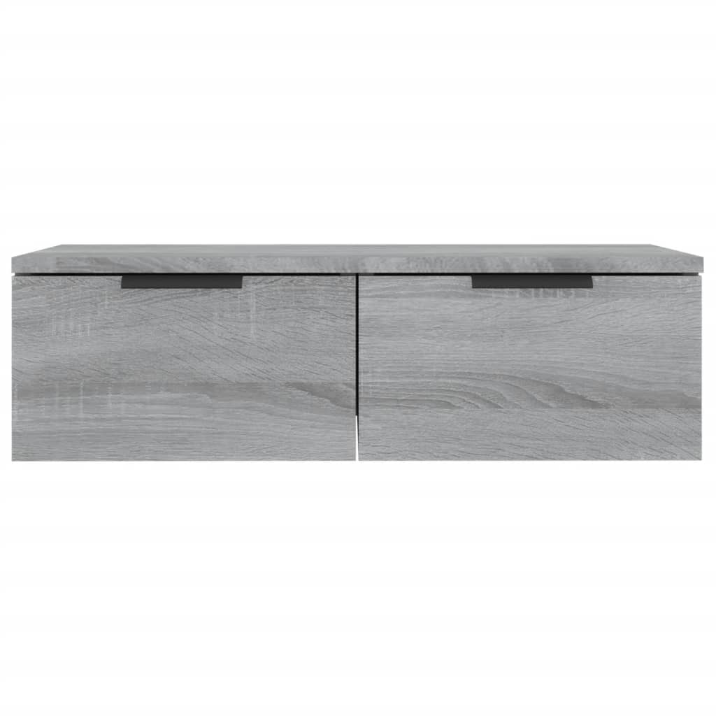 vægskabe 2 stk. 68x30x20 cm konstrueret træ grå sonoma-eg