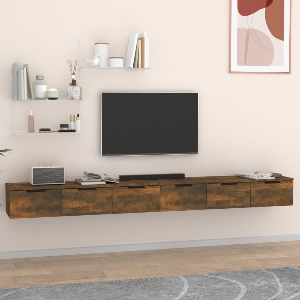 vægskabe 2 stk. 102x30x20 cm konstrueret træ sonoma-eg