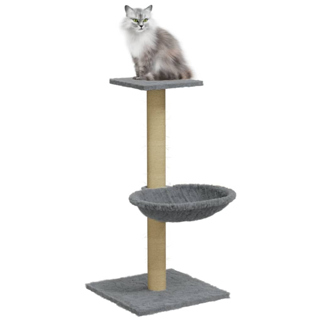 kradsetræ med sisalkradsestolpe 74 cm lysegrå