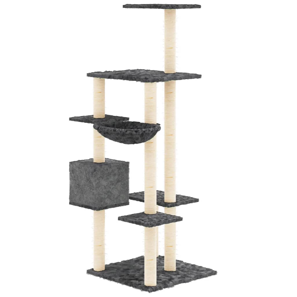 kradsetræ med sisalstolper 142 cm mørkegrå
