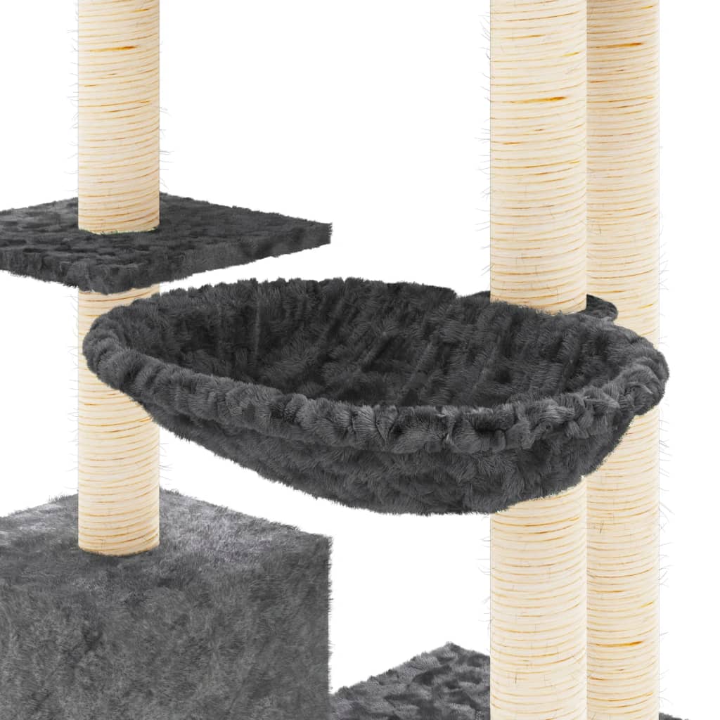 kradsetræ med sisalstolper 142 cm mørkegrå