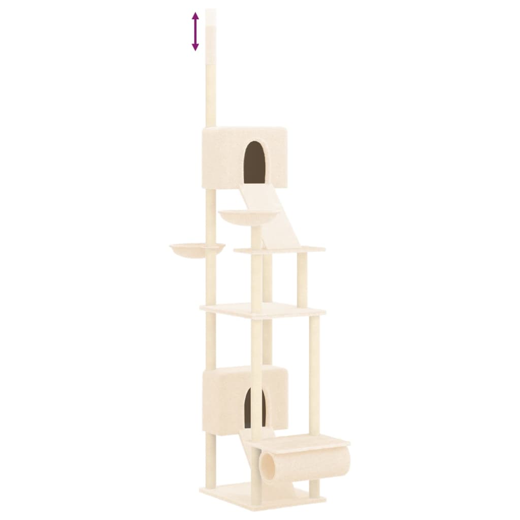 kradsetræ fra gulv til loft 277-303 cm cremefarvet