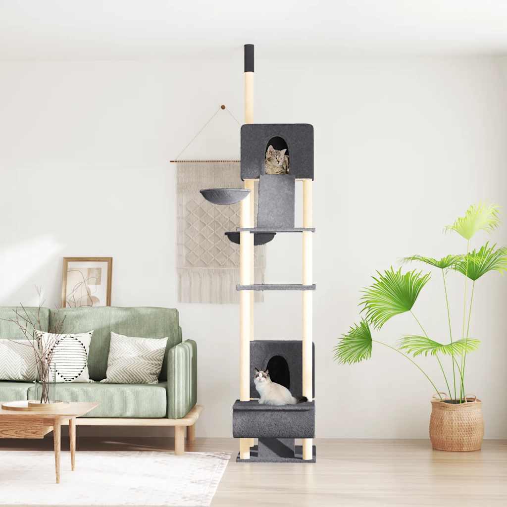 kradsetræ fra gulv til loft 277-303 cm mørkegrå