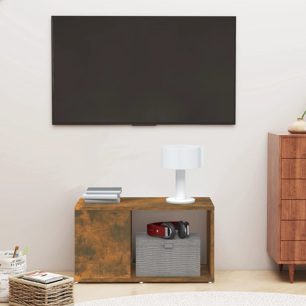 tv-bord 60x24x32 cm konstrueret træ røget egetræsfarve