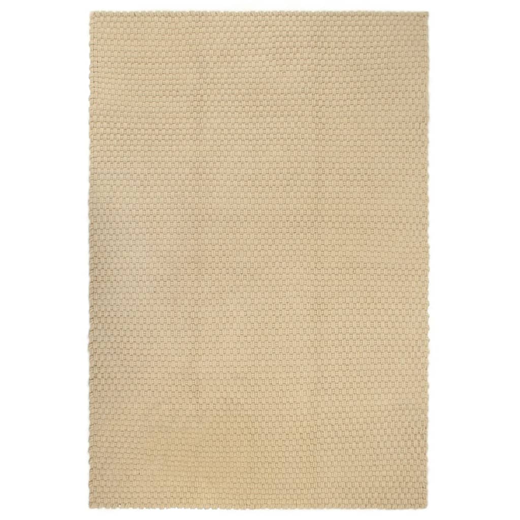 gulvtæppe 160x230 cm rektangulært bomuld naturfarvet