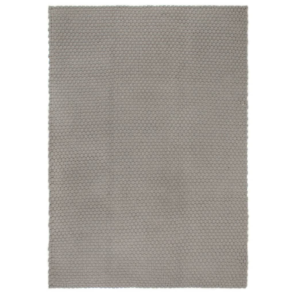 gulvtæppe 160x230 cm rektangulært bomuld grå