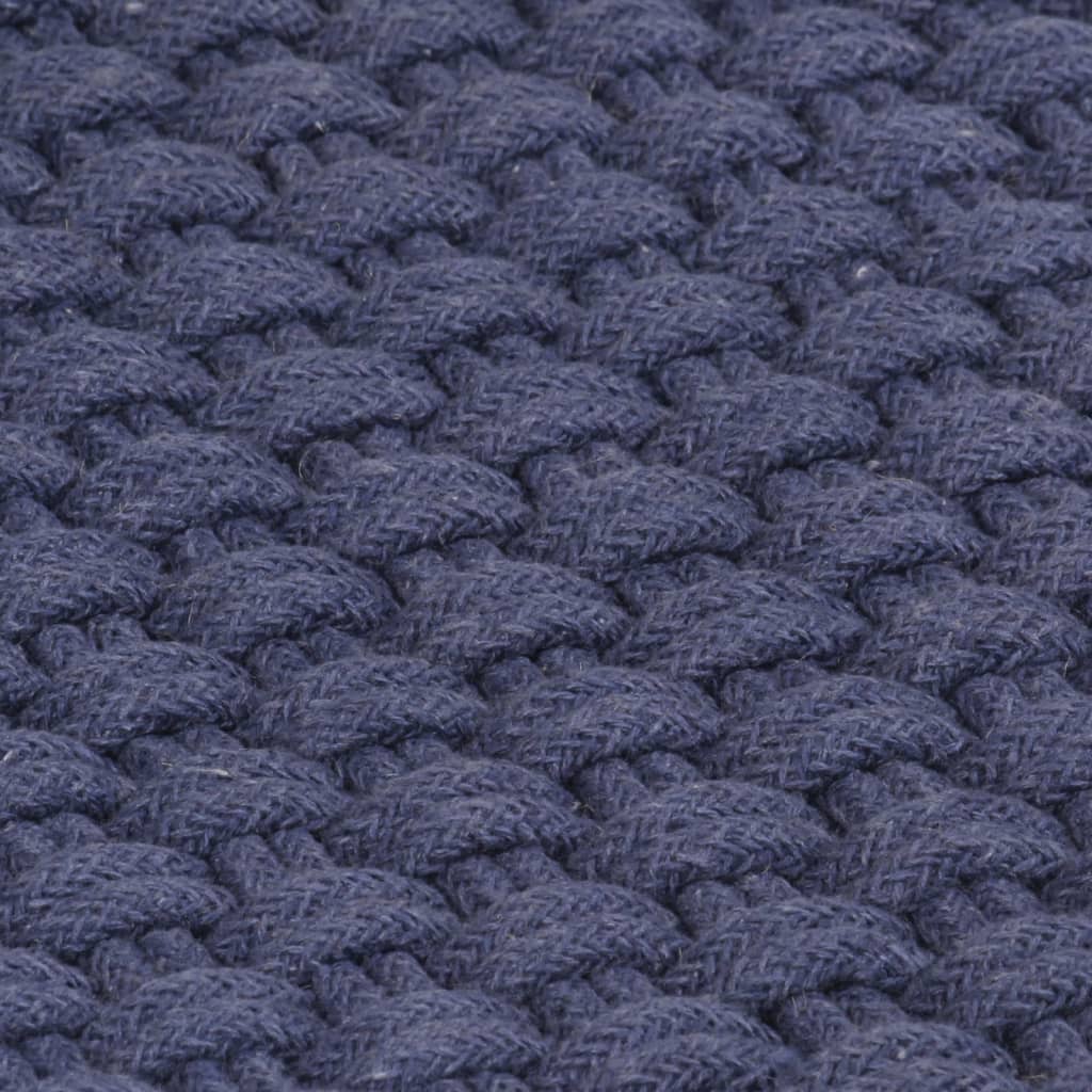 gulvtæppe 160x230 cm rektangulært bomuld marineblå