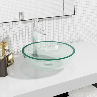 håndvask 35x12 cm hærdet glas transparent