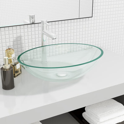 håndvask 50x37x14 cm glas transparent