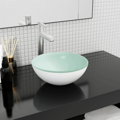 håndvask 30x12 cm hærdet glas hvid