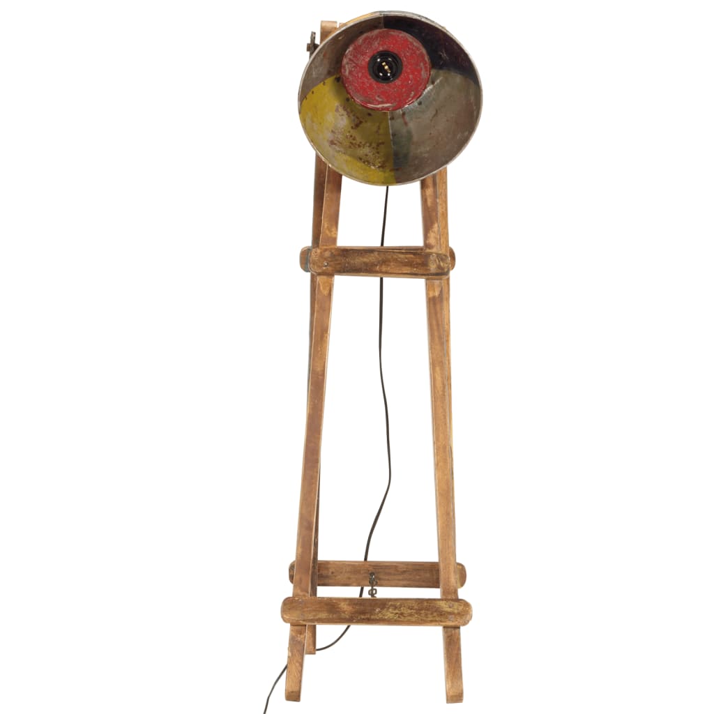 gulvlampe E27 massivt mangotræ flerfarvet