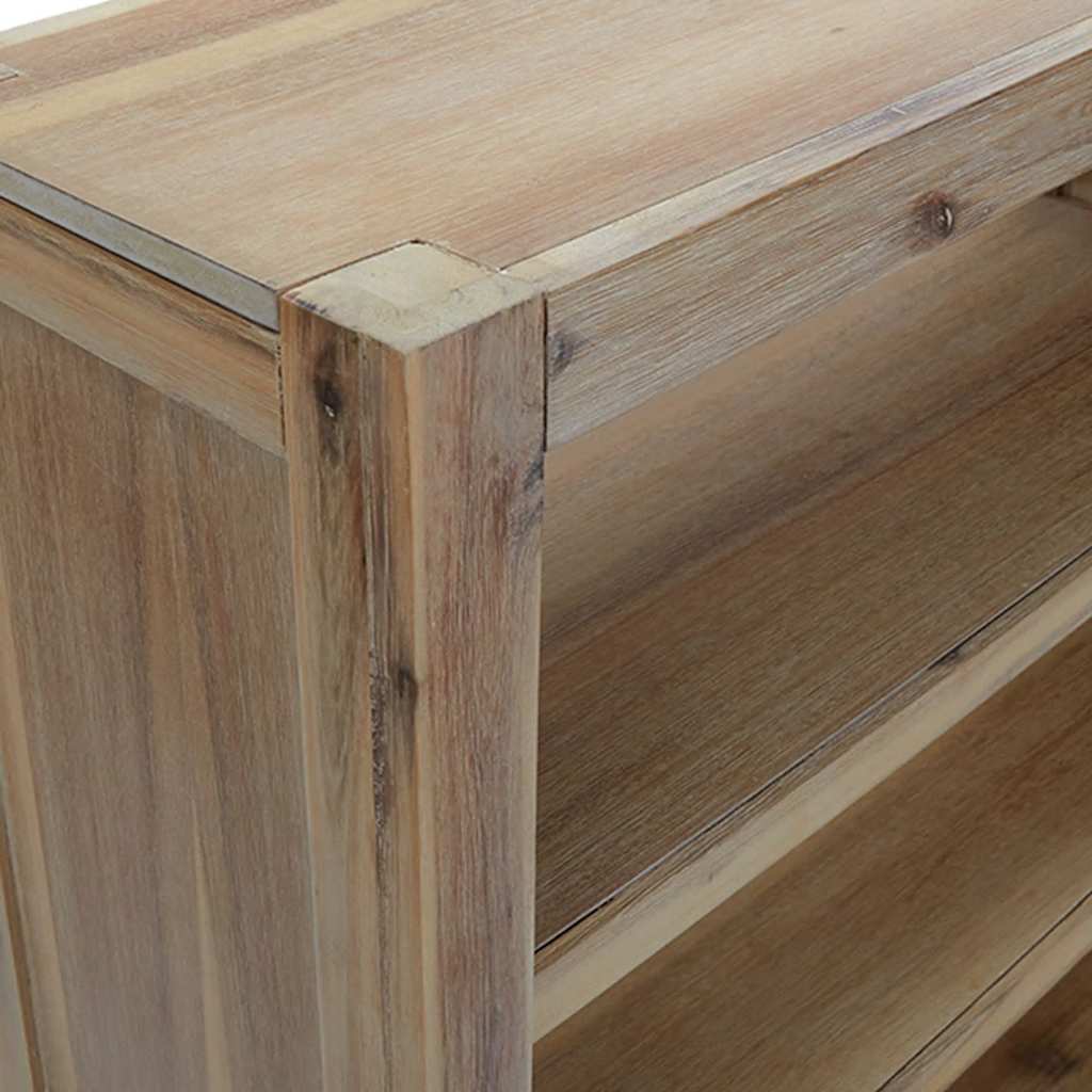 bogreol med 6 hylder 80x30x170 cm massivt akacietræ
