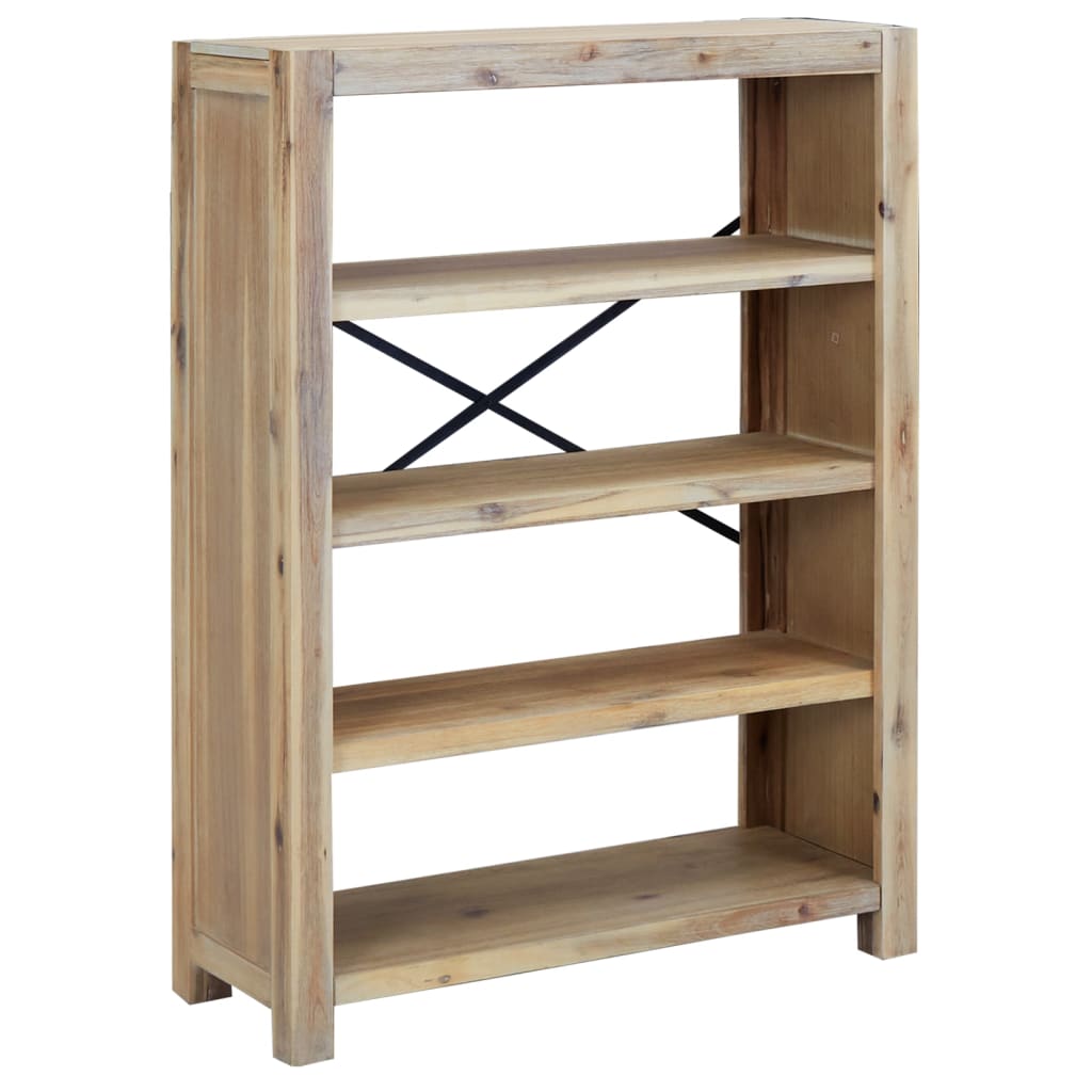 bogreol med 4 hylder 80x30x110 cm massivt akacietræ