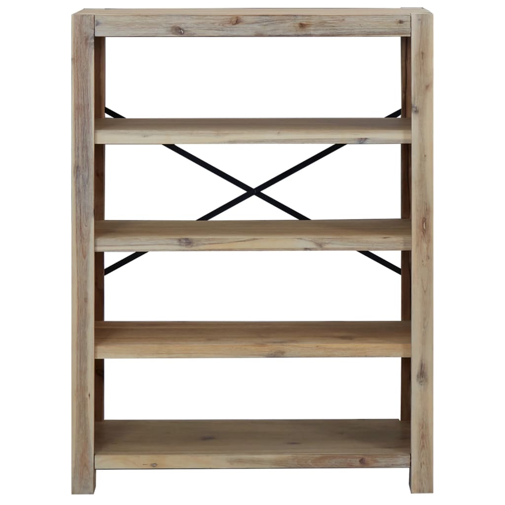 bogreol med 4 hylder 80x30x110 cm massivt akacietræ