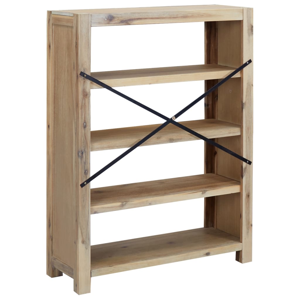 bogreol med 4 hylder 80x30x110 cm massivt akacietræ