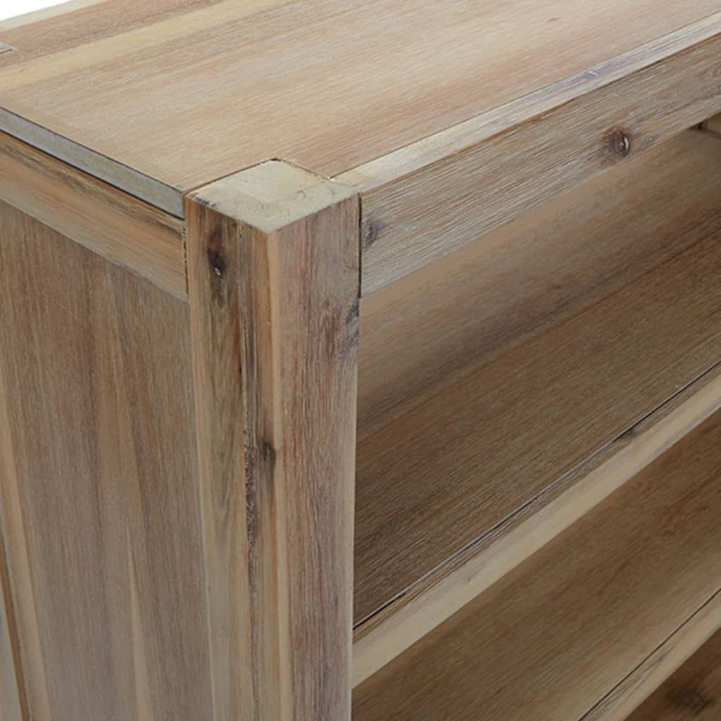 bogreol med 3 hylder 80x30x80 cm massivt akacietræ