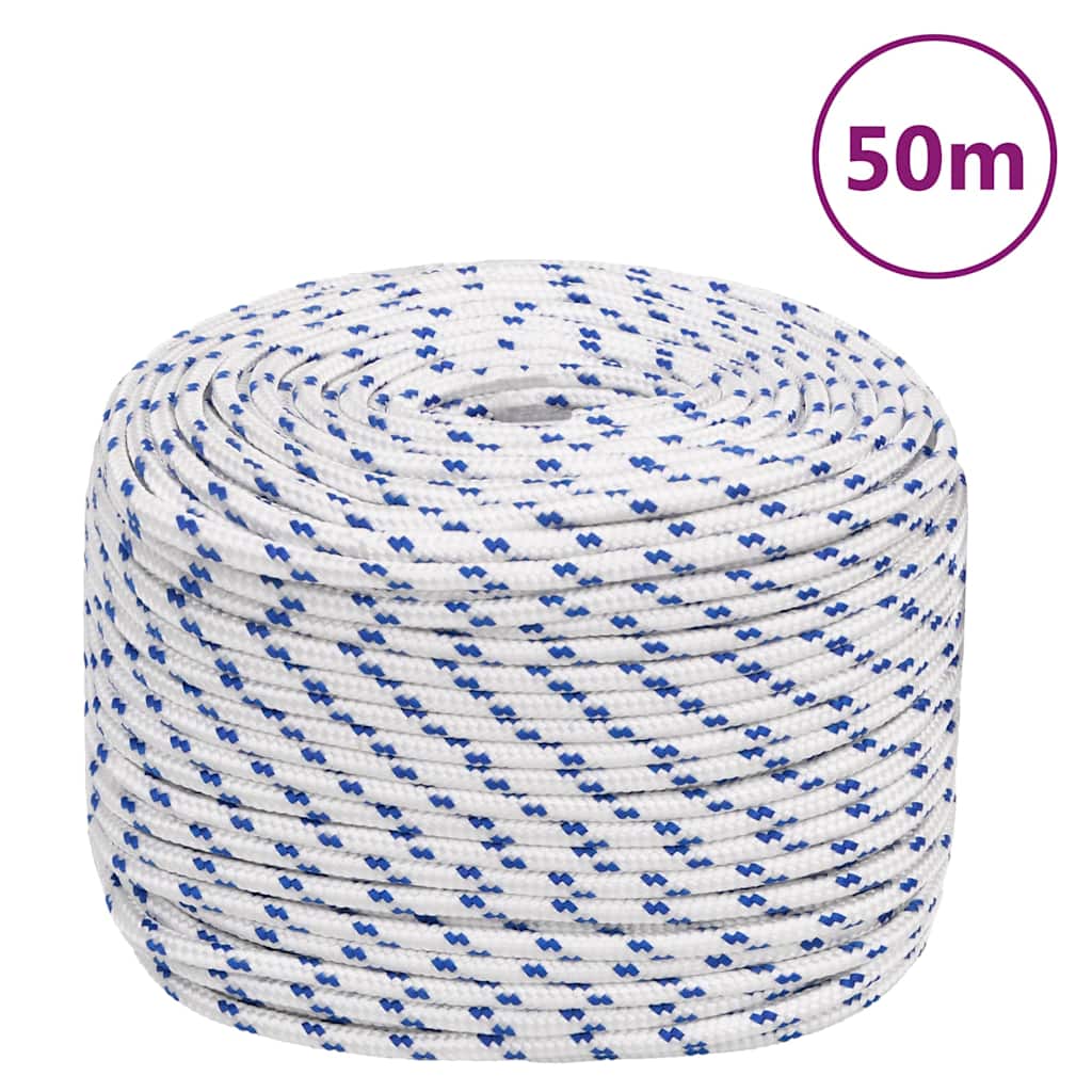 tovværk til båd 8 mm 50 m polypropylen hvid