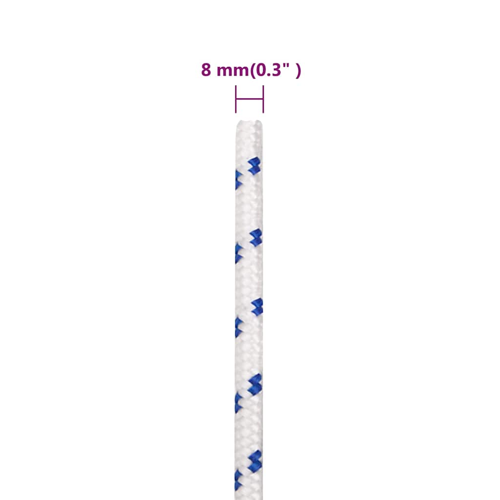 tovværk til båd 8 mm 50 m polypropylen hvid