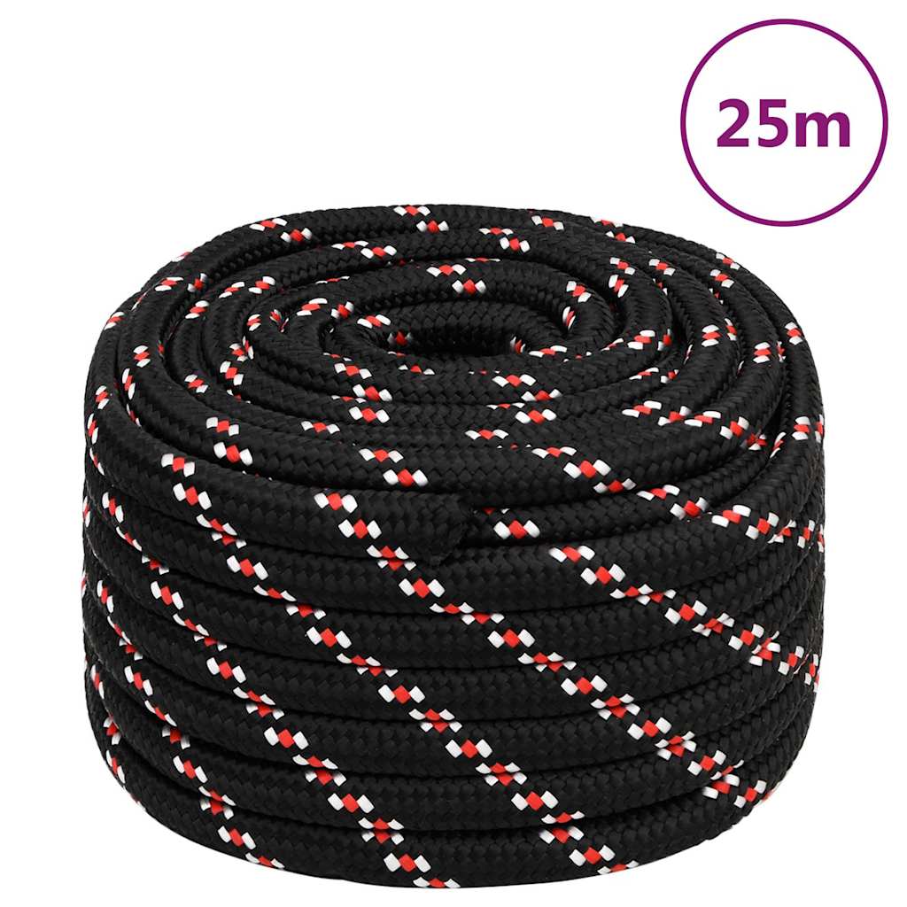 tovværk til båd 20 mm 25 m polypropylen sort