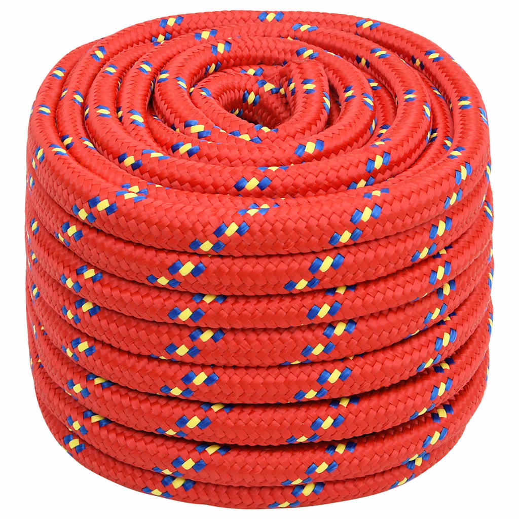 tovværk til båd 20 mm 25 m polypropylen rød