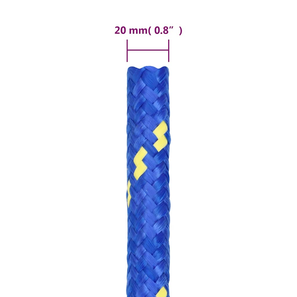 tovværk til båd 20 mm 25 m polypropylen blå