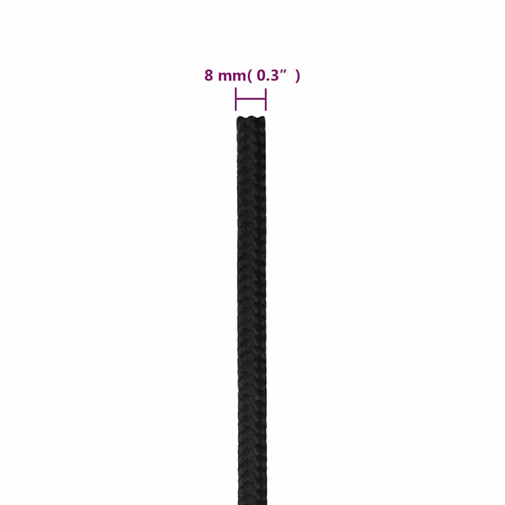 tovværk til båd 8 mm 100 m polypropylen sort