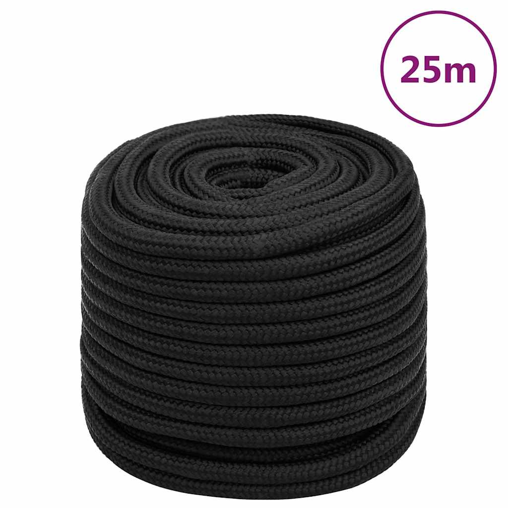 tovværk til båd 18 mm 25 m polypropylen sort