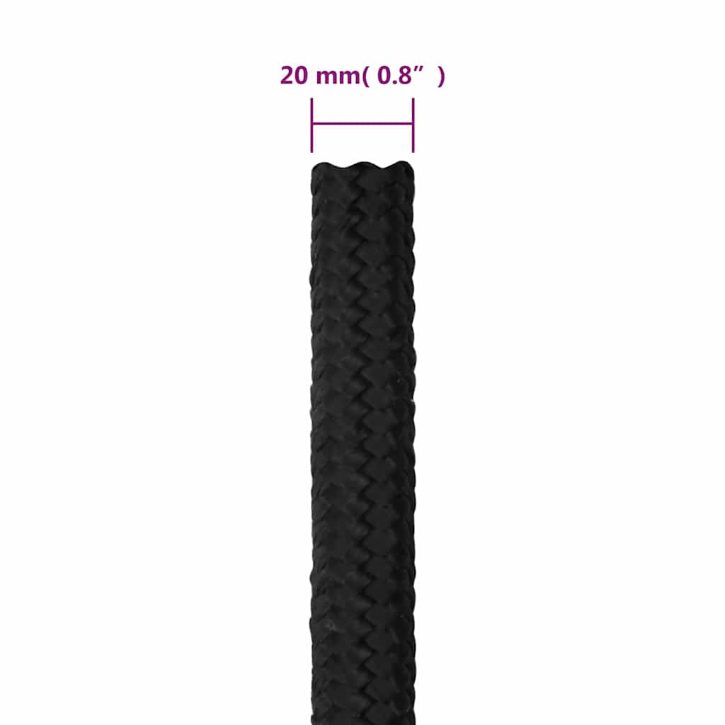 tovværk til båd 20 mm 50 m polypropylen sort