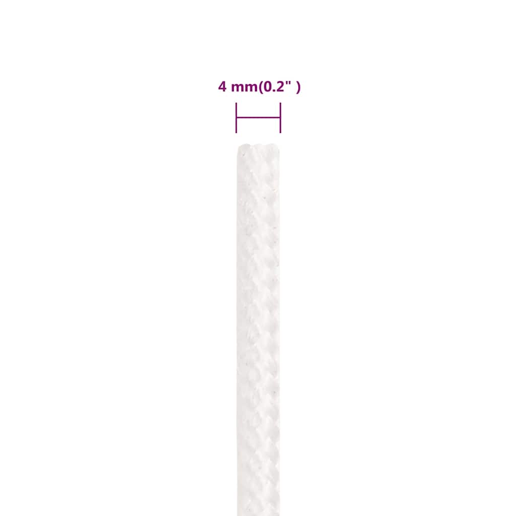 tovværk til båd 4 mm 25 m polypropylen hvid