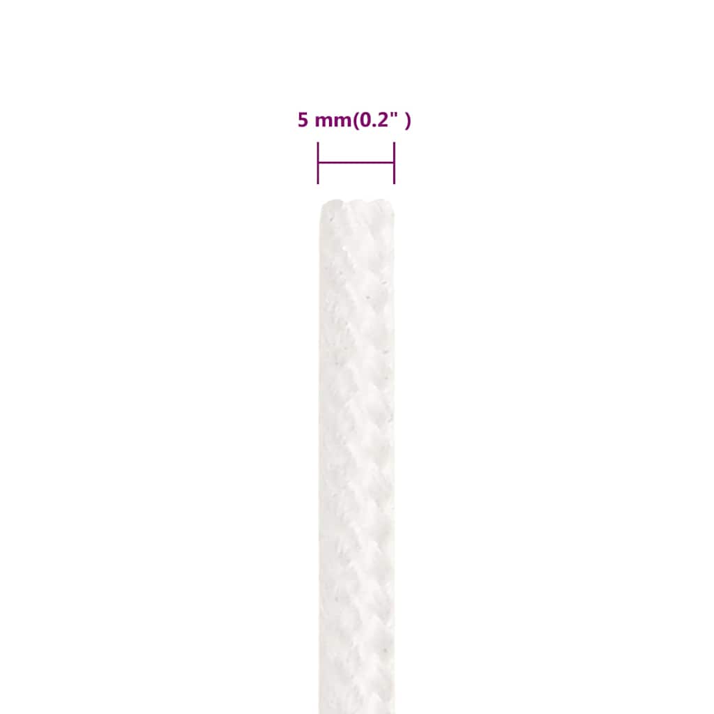 tovværk til båd 5 mm 250 m polypropylen hvid
