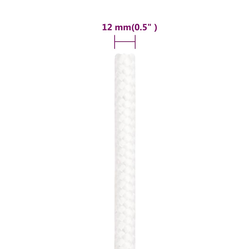 tovværk til båd 12 mm 25 m polypropylen hvid