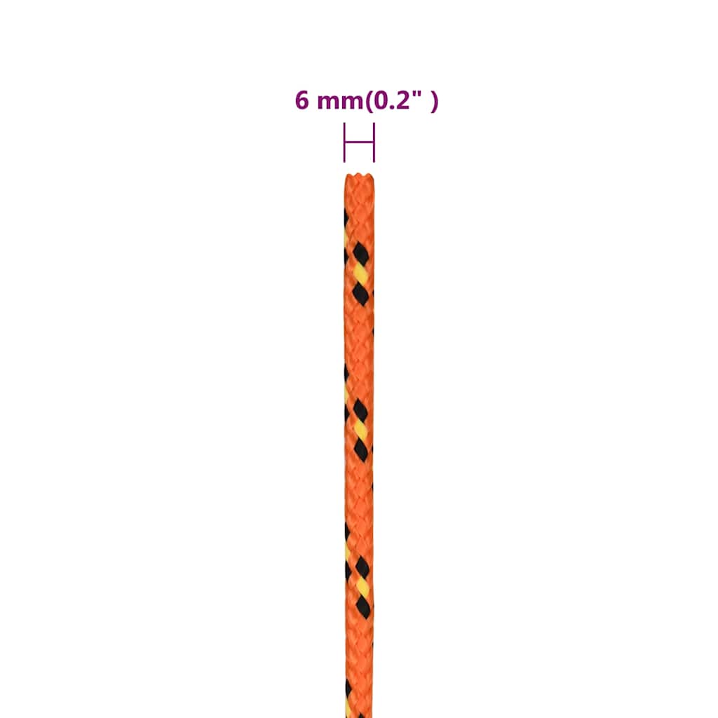 tovværk til båd 6 mm 500 m polypropylen orange