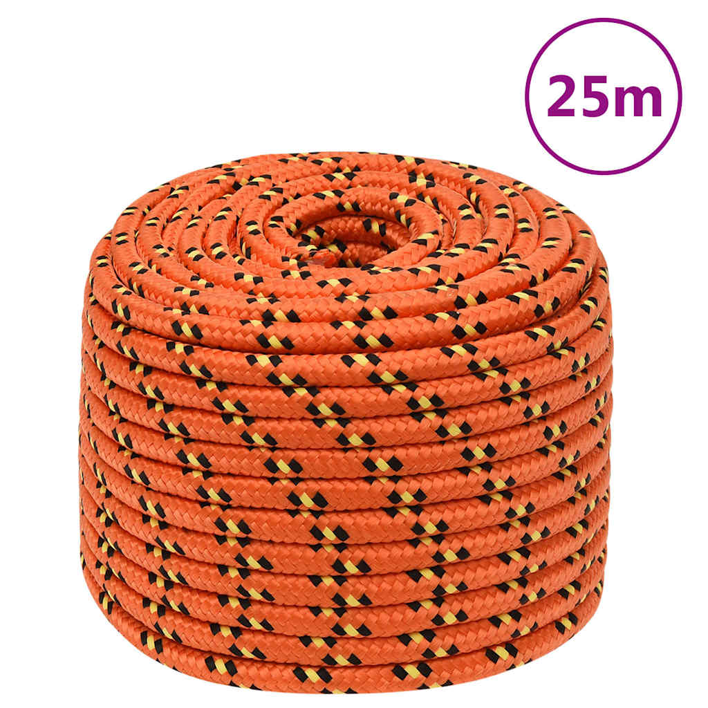 tovværk til båd 14 mm 25 m polypropylen orange