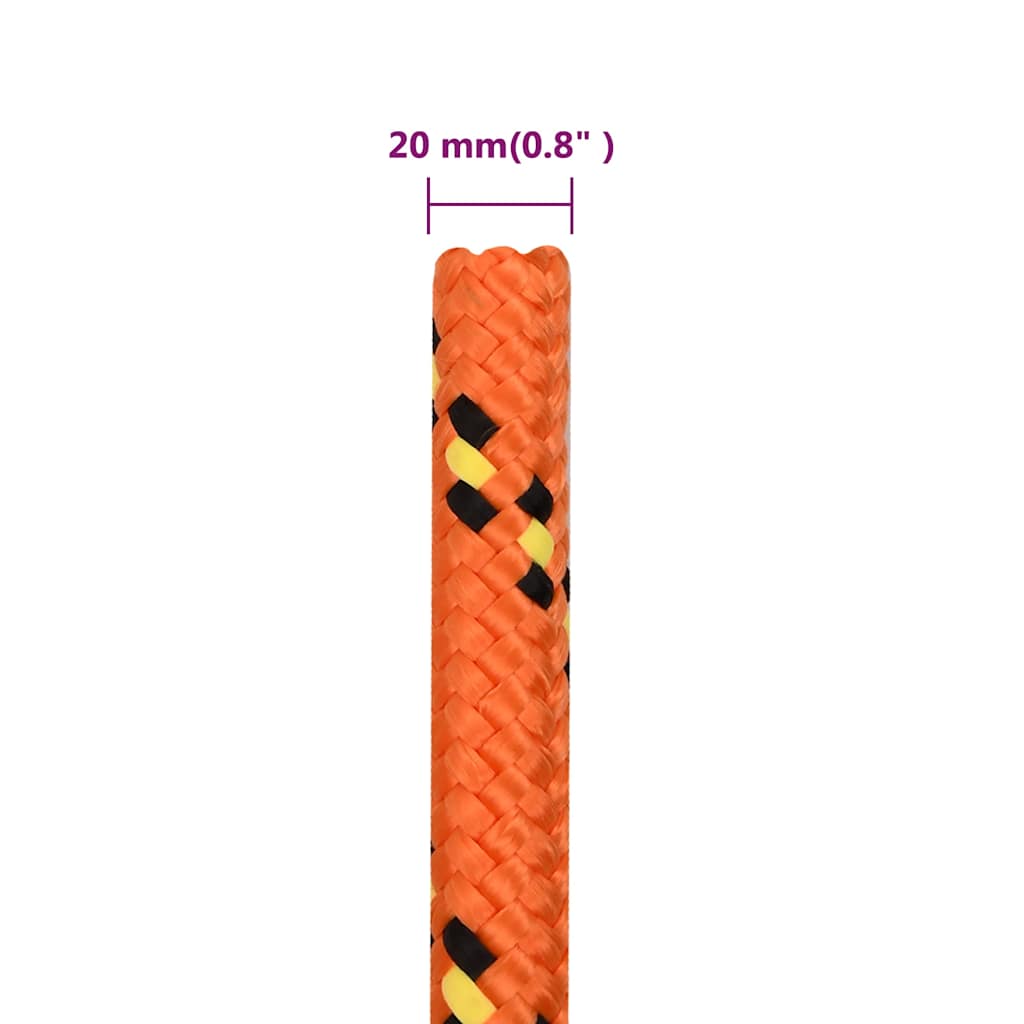 tovværk til båd 20 mm 25 m polypropylen orange