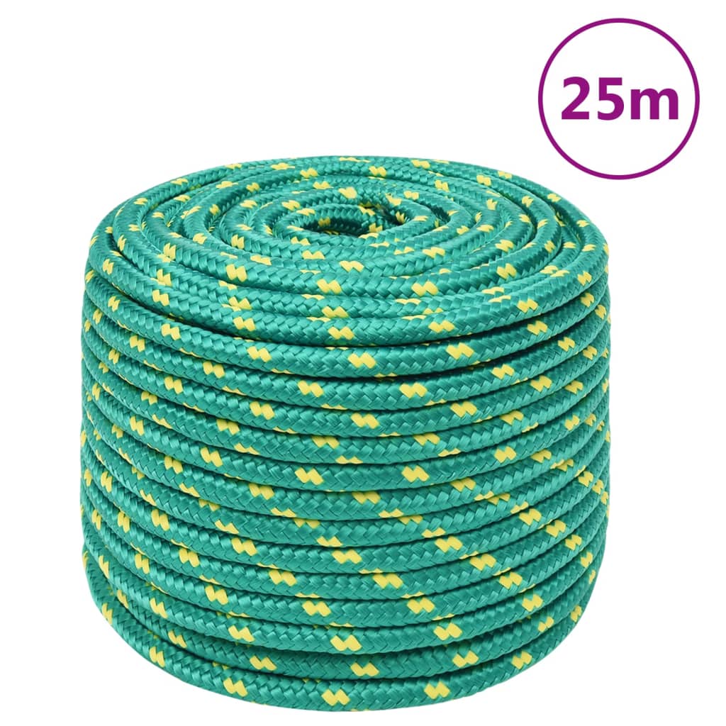 tovværk til båd 12 mm 25 m polypropylen grøn