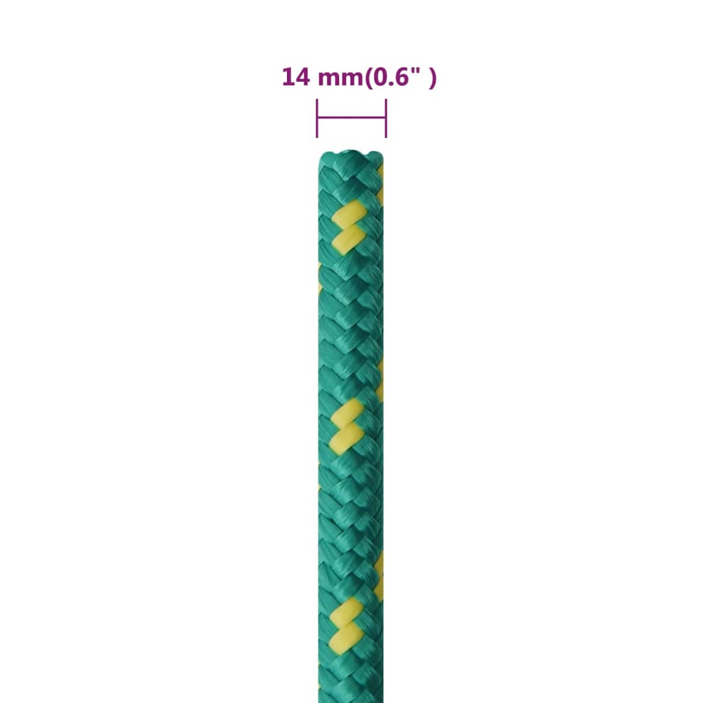 tovværk til båd 14 mm 50 m polypropylen grøn