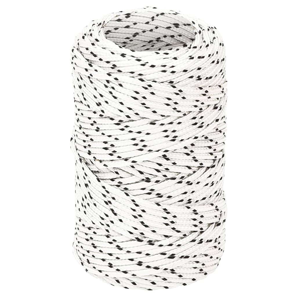 flettet tovværk 2 mm x 50 m polyester hvid