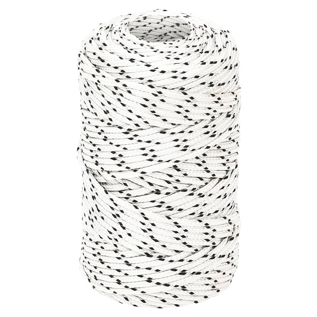 flettet tovværk 2 mm x 100 m polyester hvid